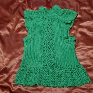 Green Wool Turtleneck Vest